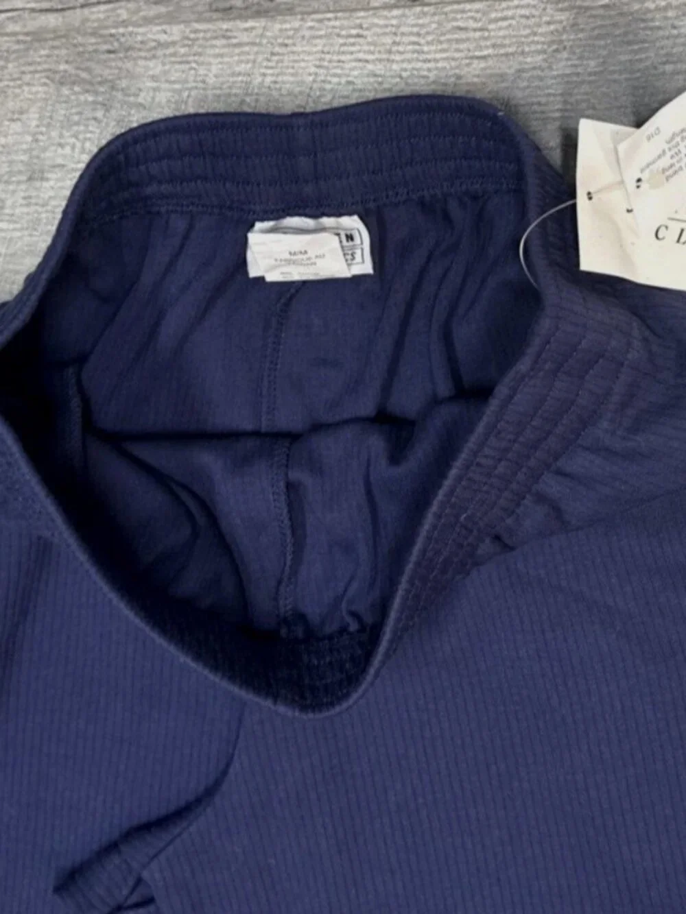 Vintage Jantzen Pants Womens Medium Blue Knit Elastic Waist Casual Pockets NEW